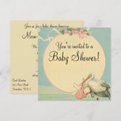 winkelwagentje Baby shower Uitnodiging (Voorkant / Achterkant)