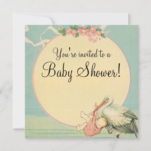 winkelwagentje Baby shower Uitnodiging (Voorkant)