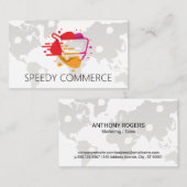 Winkelwagentje | E-Commerce-Logo | Wereldwijd Visitekaartje (Voorkant / Achterkant)