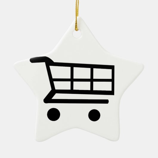 Winkelwagentje Keramisch Ornament (Voorkant)