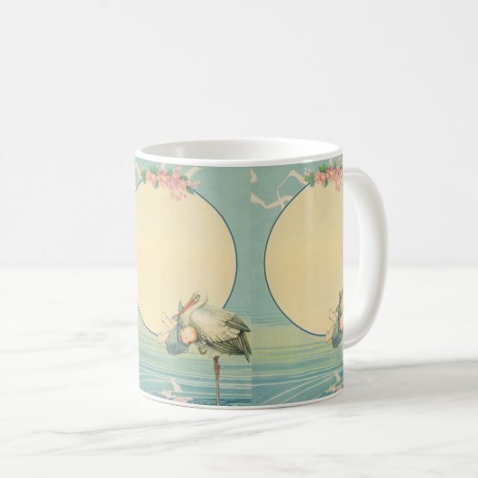  winkelwagentje met babyjongen in een blauwe tas koffiemok (Voorkant rechts)