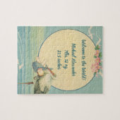  winkelwagentje met babyjongen in een blauwe tas legpuzzel (Horizontaal)