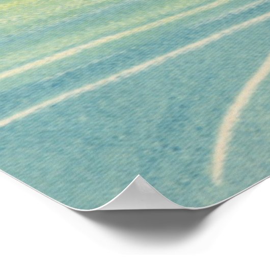  winkelwagentje met babyjongen in een blauwe tas poster (Hoek)