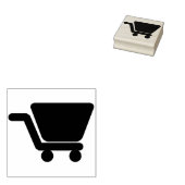 winkelwagentje silhouette - kunstzegel rubberstempel (Gestempeld)