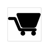 winkelwagentje silhouette - kunstzegel rubberstempel (Afrduk)