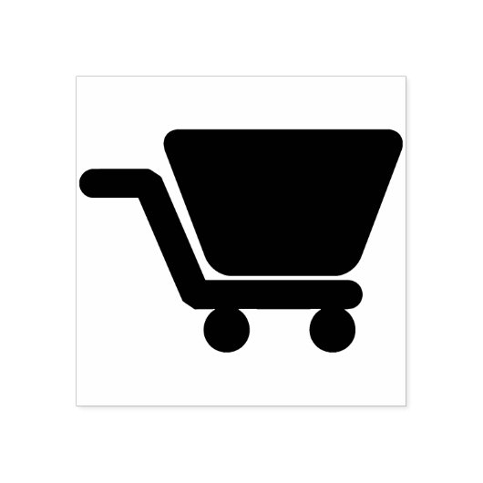 winkelwagentje silhouette - kunstzegel rubberstempel (Afrduk)