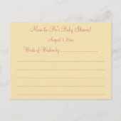  winkelwagentje voor baby's in een roze tas advieskaart (Achterkant)