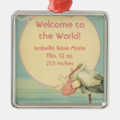  winkelwagentje voor baby's, Welkom bij de wereld Metalen Ornament (Voorkant)