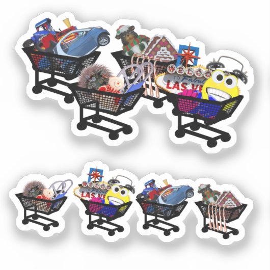 Winkelwagentjes voor plakboek sticker (Voorkant)