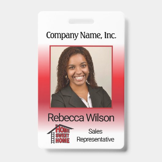 Winkelwerknemer - rood badge (Voorzijde)