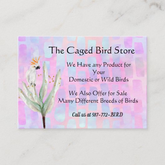 Winkelwinkel Visitekaartje met vogelpest (Voorkant)