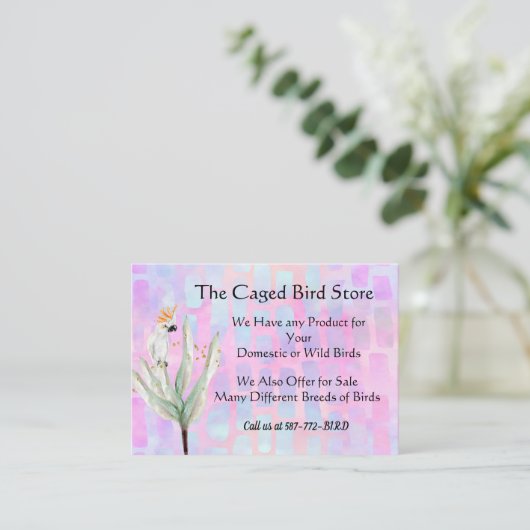 Winkelwinkel Visitekaartje met vogelpest (Staand voorkant)