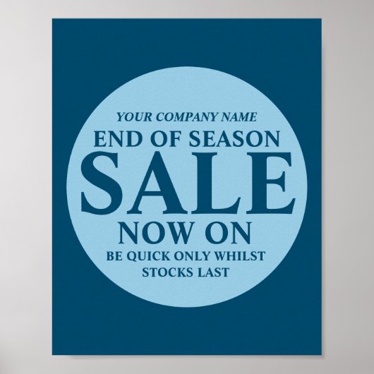 Winkelwinkel voor detailhandel: blauwe cirkel poster (Voorkant)