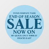 Winkelwinkel voor detailhandel: blauwe cirkel raamsticker (Vel)