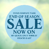 Winkelwinkel voor detailhandel: blauwe cirkel raamsticker (Vel 3)