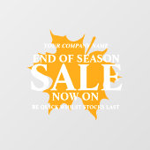 Winkelwinkel voor detailhandel einde seizoen herfs raamsticker (Vel)