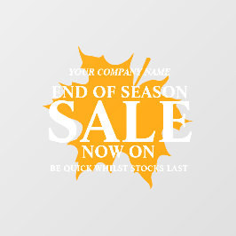 Winkelwinkel voor detailhandel einde seizoen herfs raamsticker