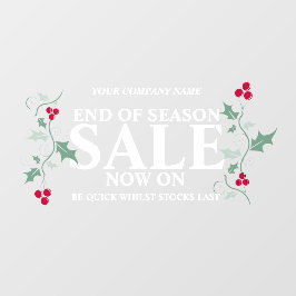 Winkelwinkelwinkel einde seizoen kerstmis raamsticker