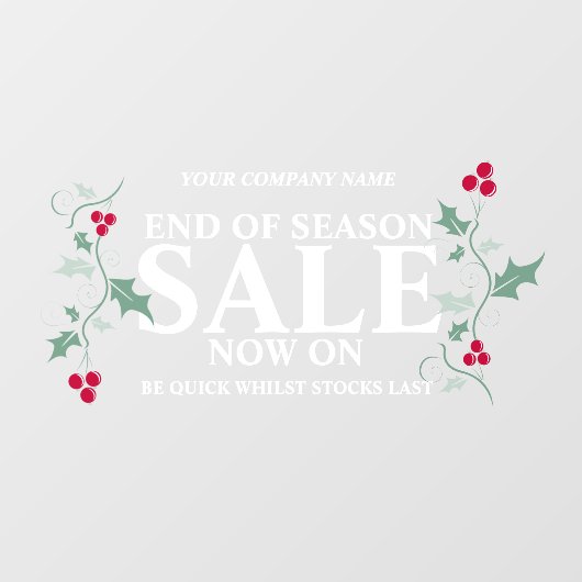 Winkelwinkelwinkel einde seizoen kerstmis raamsticker (Vel)