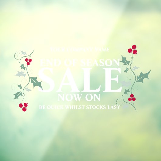 Winkelwinkelwinkel einde seizoen kerstmis raamsticker (Vel 3)