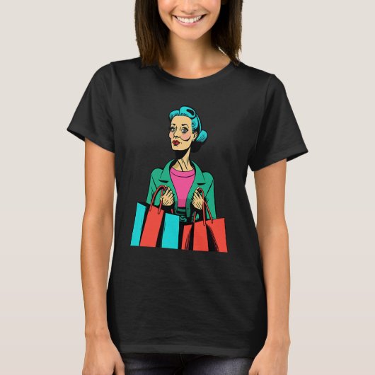 Winkelwoede Pop Winkelen Moeder 2 T-shirt (Voorkant)