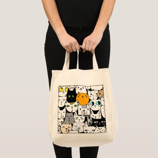 Winkelzak met katten tote bag (Voorkant (product))