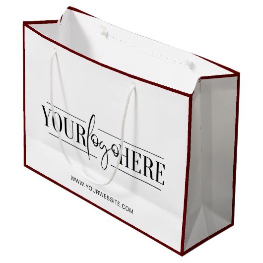 Winkelzak met opdruk van een exclusief logo voor k groot cadeauzakje (Voorkant Gekanteld)
