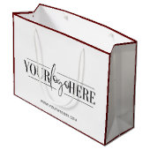 Winkelzak met opdruk van een exclusief logo voor k groot cadeauzakje (Achterkant Gekanteld)