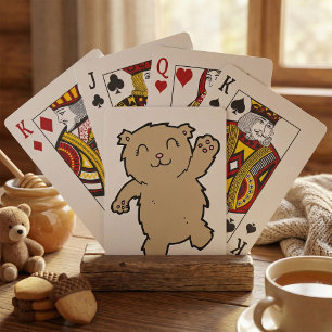 Winkende Schattige Lachende Beer Pokerkaarten