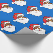 Winking Black Santa Keeping-kerstgeheimen Cadeaupapier (Hoek)