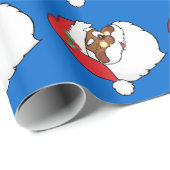 Winking Black Santa Keeping-kerstgeheimen Cadeaupapier (Rol Hoek)