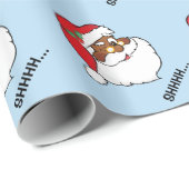 Winking Black Santa Keeping-kerstgeheimen Cadeaupapier (Rol Hoek)