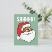 Winking Black Santa Keeping-kerstgeheimen Feestdagenkaart (Staand voorkant)