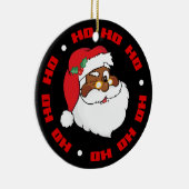 Winking Black Santa Keeping-kerstgeheimen Keramisch Ornament (Rechts)