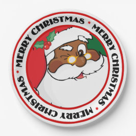 Winking Black Santa Keeping-kerstgeheimen Papieren Bordje