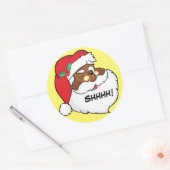 Winking Black Santa Keeping-kerstgeheimen Ronde Sticker (Envelop)