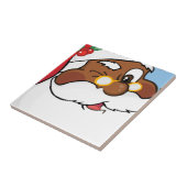 Winking Black Santa Keeping-kerstgeheimen Tegeltje (Zijkant)
