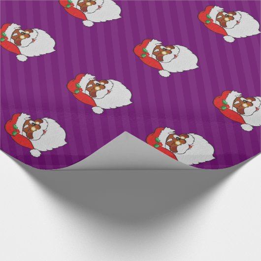 Winking Black Santa Pop Art Cadeaupapier (Hoek)