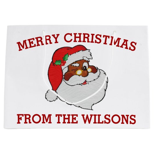  Winking Black Santa Pop Art Groot Cadeauzakje (Voorkant)