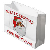  Winking Black Santa Pop Art Groot Cadeauzakje (Voorkant Gekanteld)