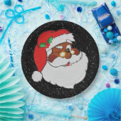 Winking Black Santa Pop Art Papieren Bordje (Feest)