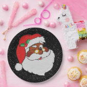 Winking Black Santa Pop Art Papieren Bordje (Feest)