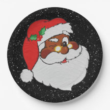  Winking Black Santa Pop Art