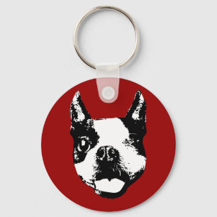 Winking Boston Terrier Sleutelhanger