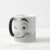 Winking Cartoon Face 3D Magische Mok (Voorkant links)