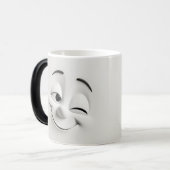Winking Cartoon Face 3D Magische Mok (Voorkant links)