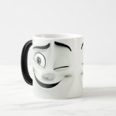 Winking Cartoon Face 3D Magische Mok (Voorkant links)