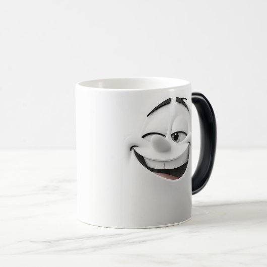 Winking Cartoon Face 3D Magische Mok (Voorkant rechts)