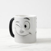 Winking Cartoon Face 3D Magische Mok (Voorkant links)