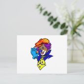 Winking Clown met marmer Briefkaart (Staand voorkant)